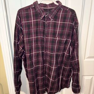 St. John's Bay Purple and Black Casual Button Down Shirt